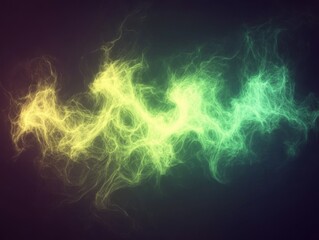 Obraz premium Abstract energy flow in yellow green gradient on dark background studio shot digital art