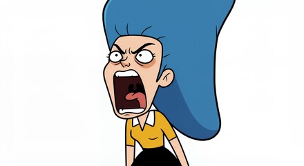 Animated character expressing intense emotion cartoon illustration