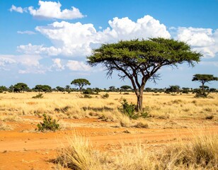 savannah landscape and trees