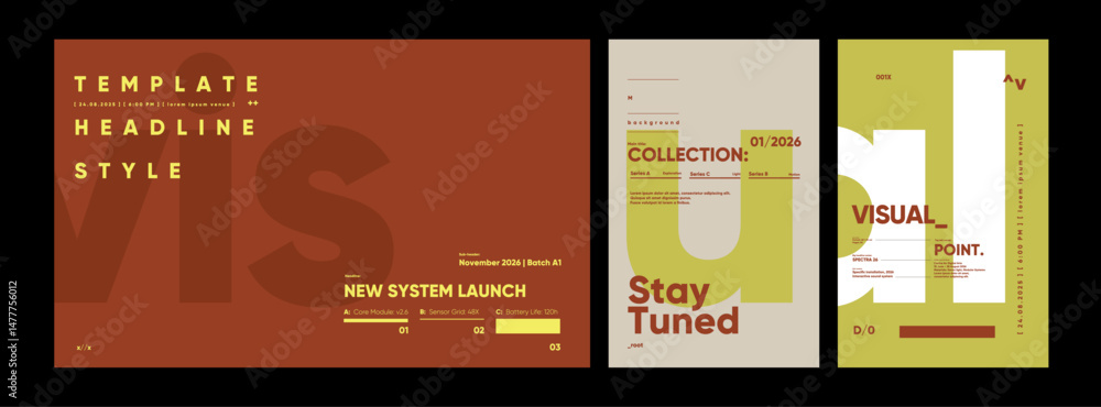 Poster grid-based poster with yellow and red contrast, structured for informational display, combining mode
