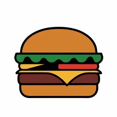 Delicious grilled burger on wooden table

