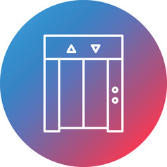 Elevator Line Gradient Circle Background Icon