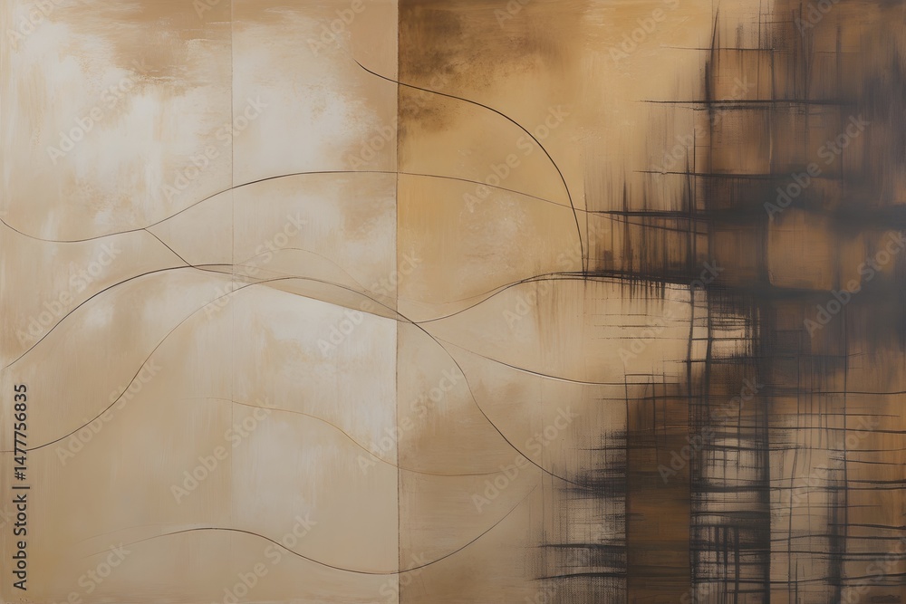 Aufkleber abstract brown and beige background a study in texture and subtle curves, featuring a dynamic interp