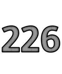 Black and white color numbers 226