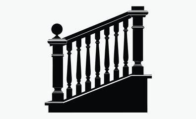 balustrade silhouette, balustrade silhouette vector, railing pattern icon, architectural fence shape, black balcony design, classic baluster graphic, decorative railing outline, repeating pillar eleme