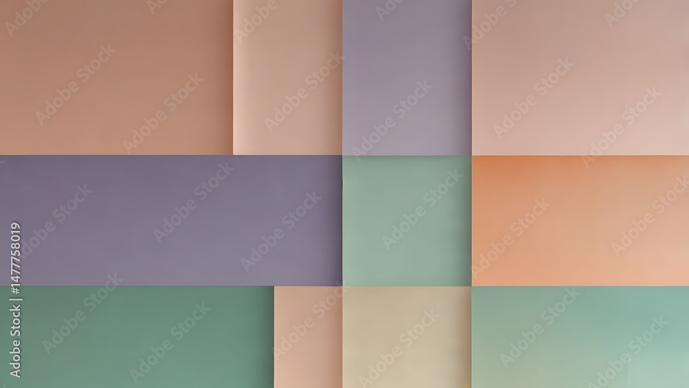 Poster Abstract Pastel Geometric Background A Seamless Pattern of Soft Hues and Overlapping Shapes for Design Projects