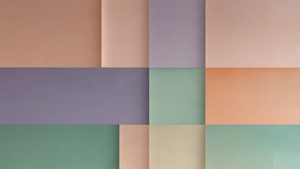Obraz premium Abstract Pastel Geometric Background A Seamless Pattern of Soft Hues and Overlapping Shapes for Design Projects