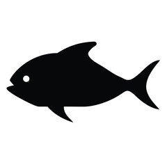 dorado mahi mahi vector silhouette icon - ideal for fishing logos, seafood icons, and aquatic-themed graphics.