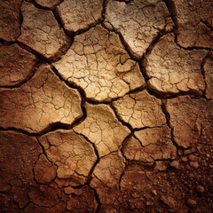 Intricate patterns of cracked earth show a stark visual of environmental challenges and scarcity.