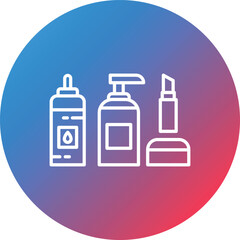 Cosmetics Line Gradient Circle Background Icon