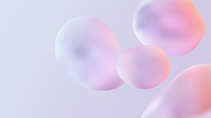 Abstract depiction of soft and colorful bubbles beautifully rendered on a light background
