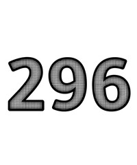 Black and white color numbers 296