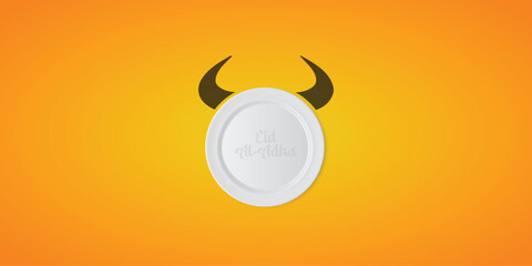 Eid al Adha Mubarak logo name typography creative concept idea design flyer social media post web banner greeting card for a restaurant or food brand. Vector illustration