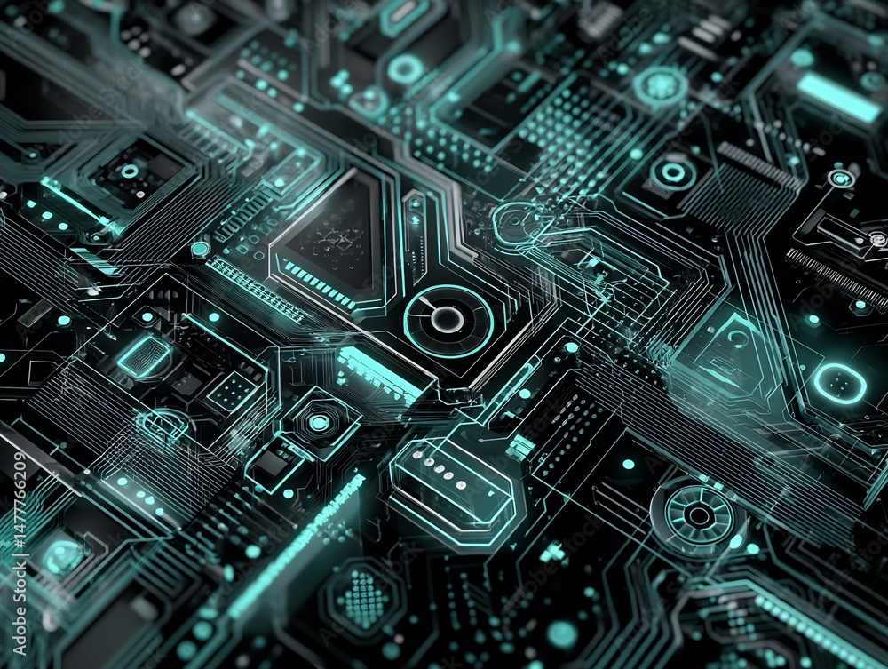 Aufkleber illuminated circuitry: a mesmerizing display of technological advancement