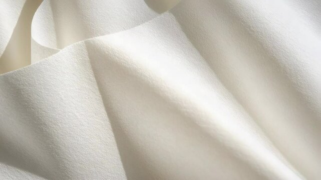 A close-up shot of a white cloth with intricate details