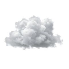 Fluffy white cloud formation isolated on transparent background