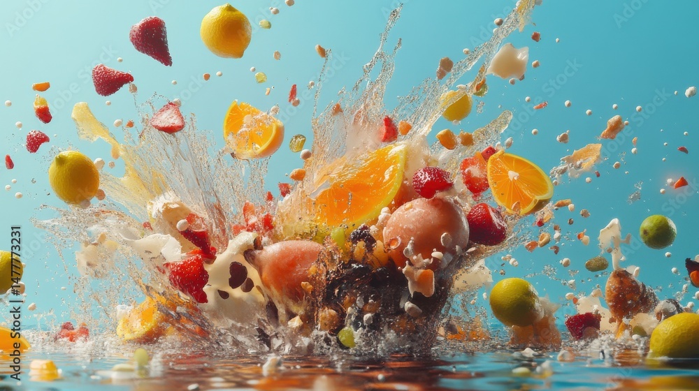 Poster dynamic 3d render illustrations bursting with creativity and energy