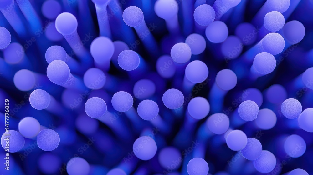 Poster abstract macro view of vibrant blue colorful shapes with soft focus in artistic design background