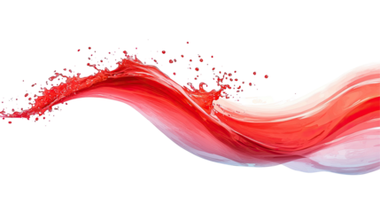 Abstract red and white liquid splash