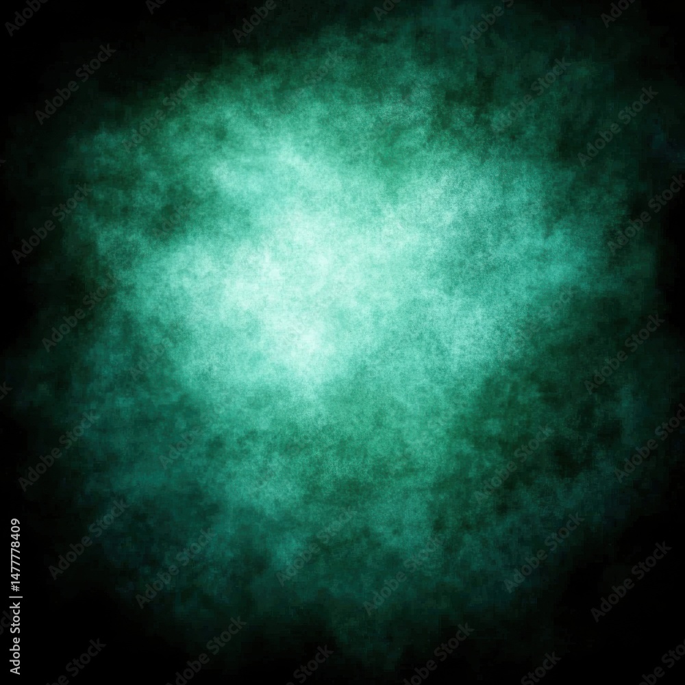 Poster abstract teal green texture background with dark vignette and bright center spot art design element