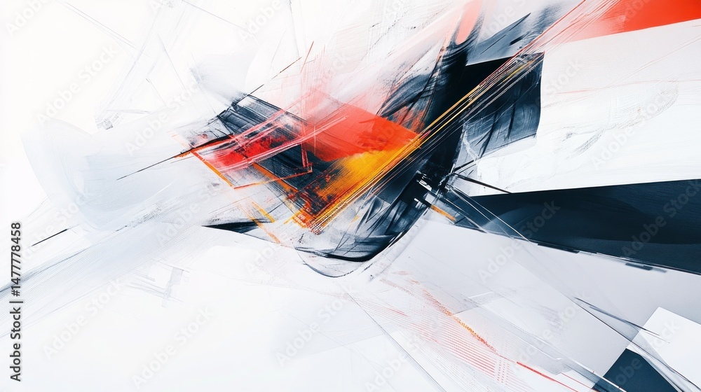 Poster dynamic interplay of colors and forms in a modern abstract artwork
