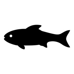 goby fish vector silhouette icon - ideal for fishing logos, seafood icons, and aquatic-themed graphics.