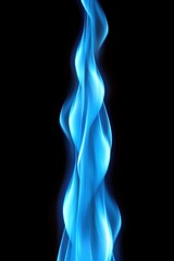 Abstract blue flame dancing against black background studio shot for energy and technology concepts