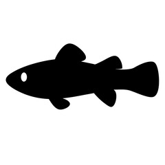 goby fish vector silhouette icon - ideal for fishing logos, seafood icons, and aquatic-themed graphics.