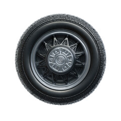 Toy spare tire, ultra realistic uhd photo, on transparent background