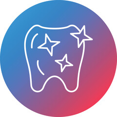 Clean Tooth Line Gradient Circle Background Icon