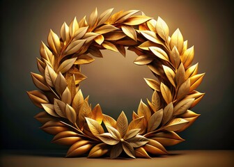 Elegant Gold Wreath Beige Leaf Frame, Autumnal Decor, Fall Wreath,  Golden Leaves Frame, Decorative Wreath,  Luxury Wreath, Beige Wreath,  Home Decor, Wedding Wreath, Thanksgiving Wreath