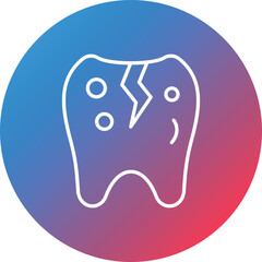 Tooth Problem Line Gradient Circle Background Icon