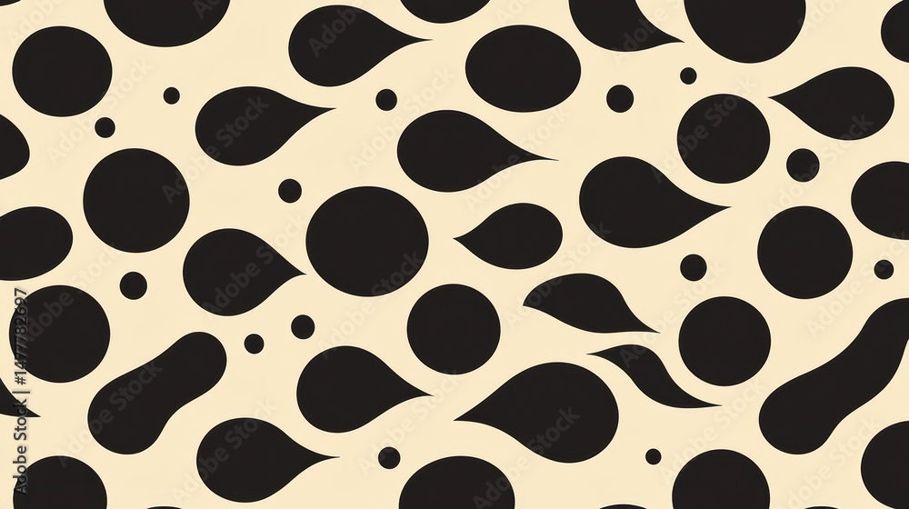Poster abstract black shapes on a beige background creating a modern and creative pattern for design projec