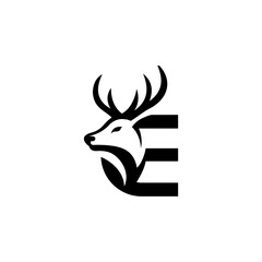 letter E deer logo