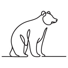 Majestic Bear Silhouette Single Line Art Design for Nature Lovers