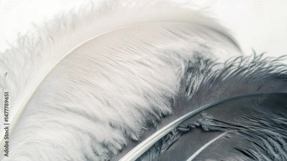 Poster a single feather on a white background, ideal for use in designs and presentations