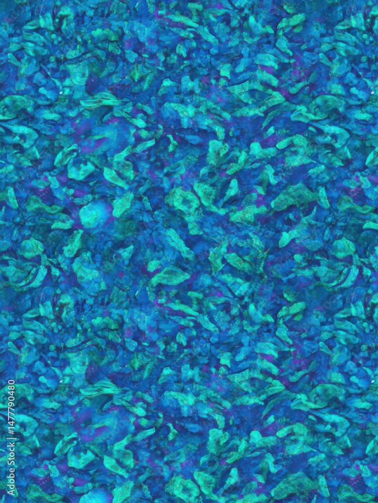 Poster abstract opal texture background close up full frame seamless pattern design in blue and teal colors