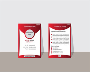 Obraz premium Print, Clean and Modern ID card vector template, perfect for corporate branding, employee badges, and access passes. Fully customizable with editable text, colors, and layouts for various industries. 