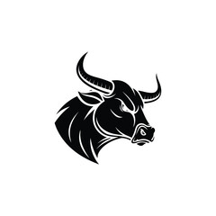 bull silhouette icon. strength and perseverance symbol. vector image of animal
