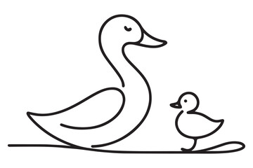 Adorable Duck Family Illustration Waterfowl Scene for Various Creative Designs