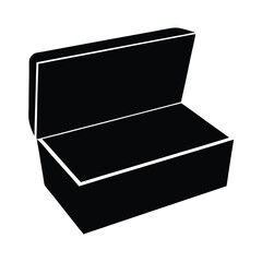 jewelry box vector silhouette icon - perfect for furniture icons, decals, or eps crafts.