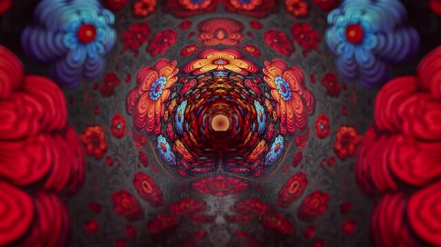 Psychedelic Flowers Seamless Looped Background