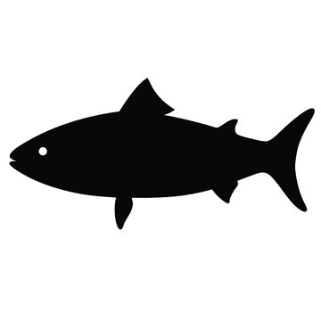 king mackerel vector silhouette icon - ideal for fishing logos, seafood icons, and aquatic-themed graphics.