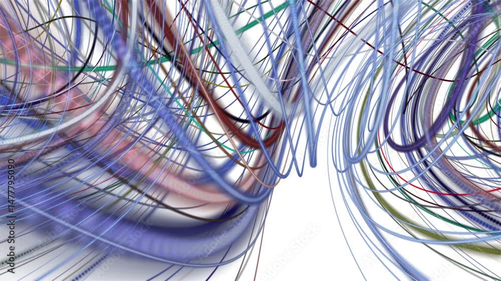 Aufkleber fantastic video animation with stripe wave object in slow motion, 4096x2304 loop 4k