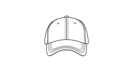 Baseball cap outline design graphic illustration