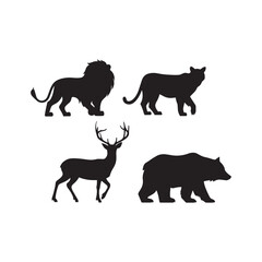 Animals silhouette vector icon