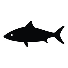 mackerel vector silhouette icon - ideal for fishing logos, seafood icons, and aquatic-themed graphics.