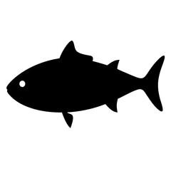 mackerel vector silhouette icon - ideal for fishing logos, seafood icons, and aquatic-themed graphics.