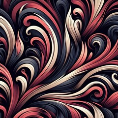 Fototapeta premium Elegant Swirls Seamless Pattern with Refined Color and Texture Design