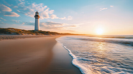 Fototapeta premium A majestic lighthouse stands tall